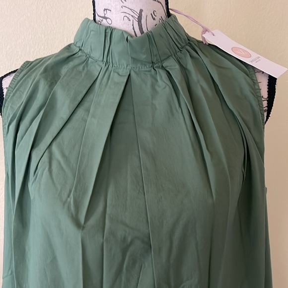 NWT Green Mock Neck Halter Cotton Dress – Size Large - Picture 3 of 3